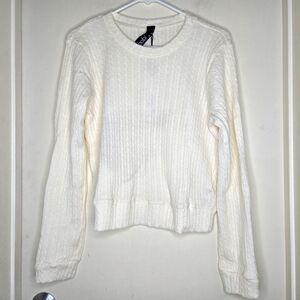 NWT Bobi ivory cable knit sweater Small